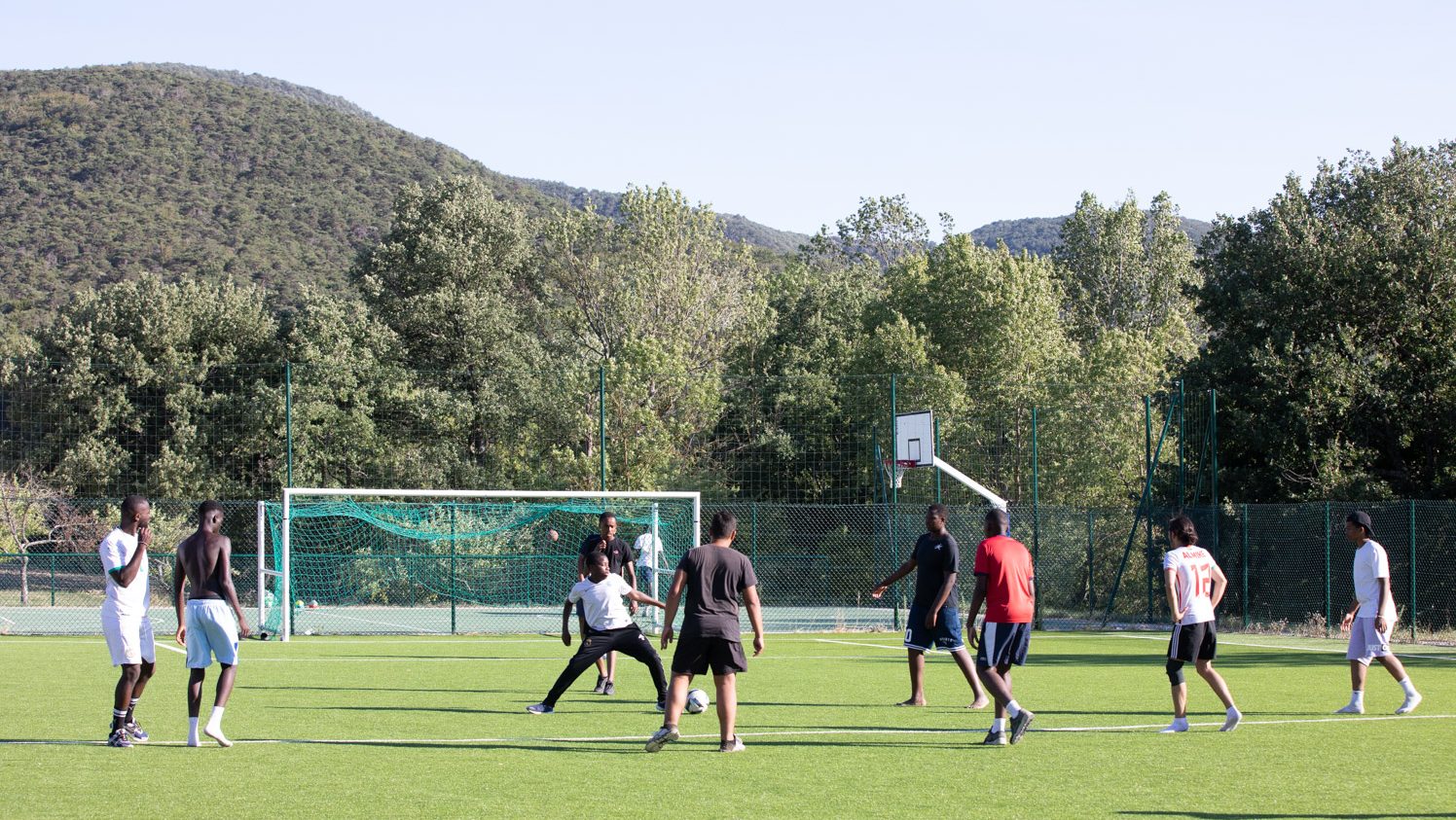 La Chabotte campers playing soccer, France