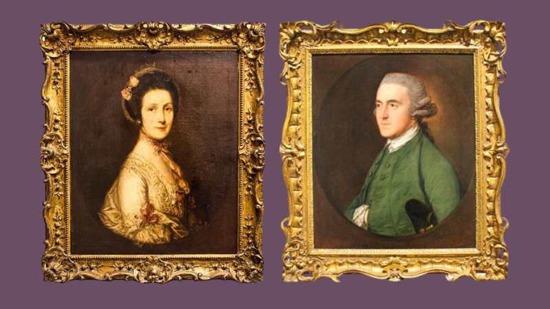 [Left] A Portrait of Elizabeth Bragge by Thomas Gainsborough [Right] A Portrait of John Bragge by Thomas Gainsborough 